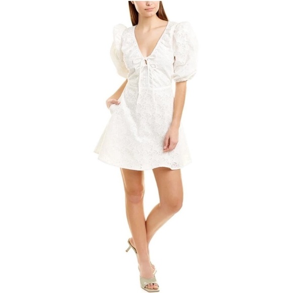 NWT Nicholas Danni Mini Dress in Featherington Eyelet White - Picture 1 of 11